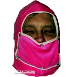 Strafi-M&uuml;tze Rene mit Nuckelbremse PVC PINK