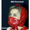 Strafmütze Ronald mit Nuckelhalter Latex 03 ROT