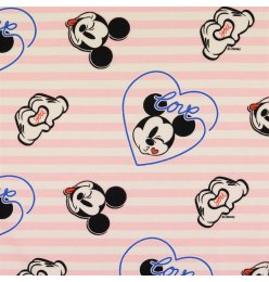 Mickey Mouse Herzen rosa/weiss gestreift