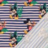 Baumwolljersey Mickey Mouse Classic Stripes. jeansblau 