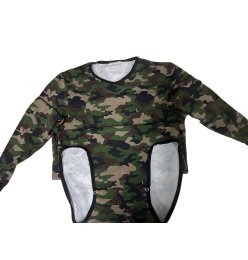 Camouflage long sleeve wrap bodysuit