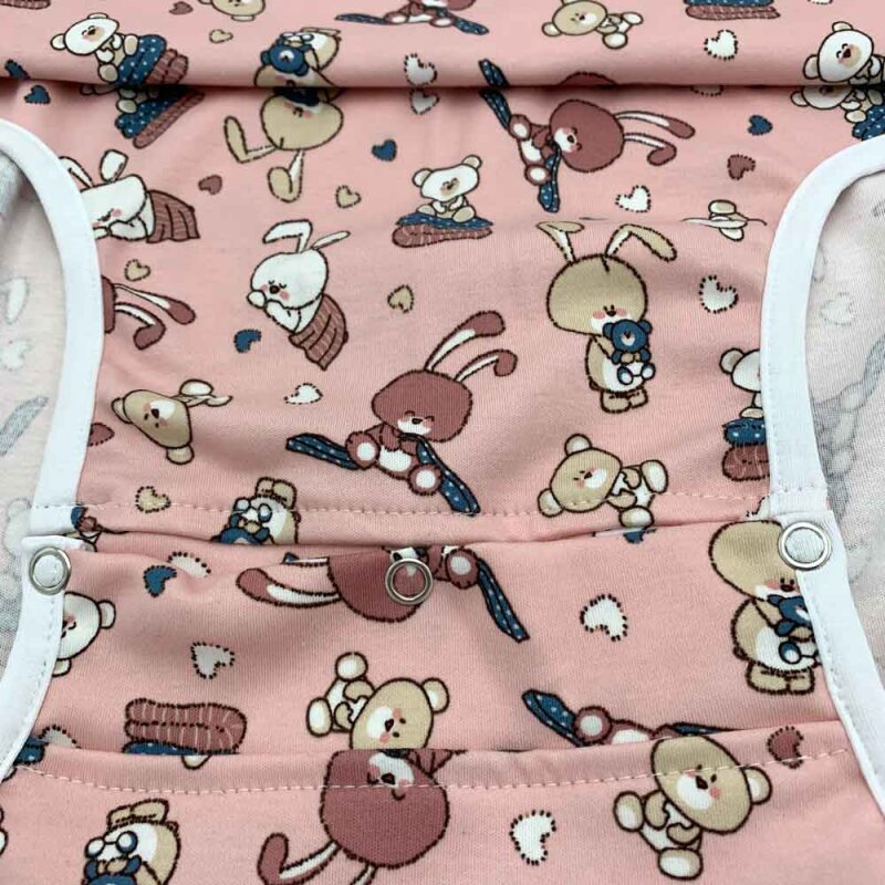 Wickelbody „Hasenfreunde“ – mit süßen Häschen in Rosa L