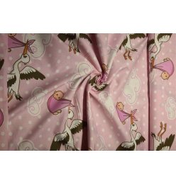 Baumwolle rosa mit Storchen
