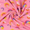 Frensch Terry Druck Öko-Text Regenbogen rosa