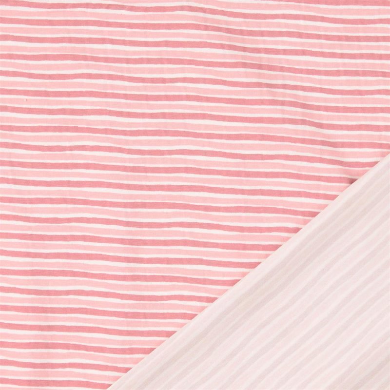 Jersey Druck rosa weiss streifen