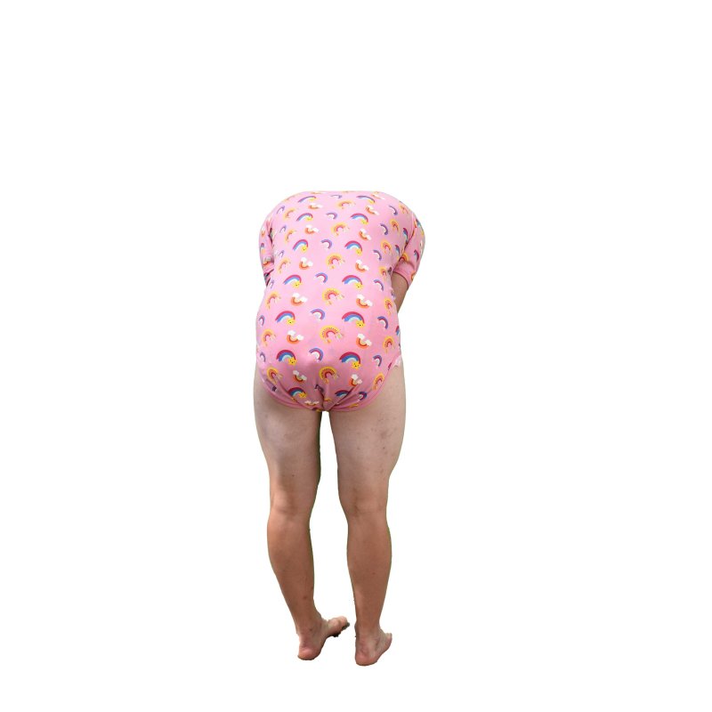 Wrap Bodysuit “Regenbogenküsschen” – Pink, Playful & Comfy