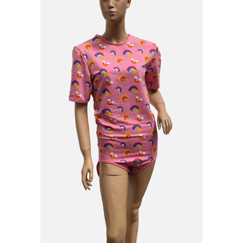 Wrap Bodysuit “Regenbogenküsschen” – Pink, Playful & Comfy
