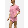 Wrap bodysuit short sleeve pink stripes