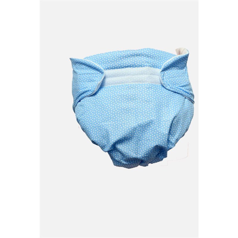 Omutsu fluffy diaper extra thick cotton blue with hearts