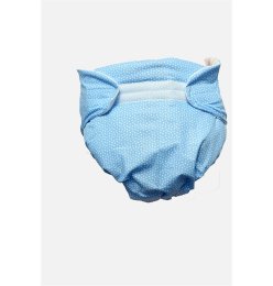 Omutsu fluffy diaper extra thick cotton blue with hearts