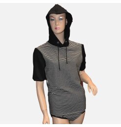 Wrap Bodysuit &ldquo;Streifenspiel&rdquo; &ndash; Hooded...