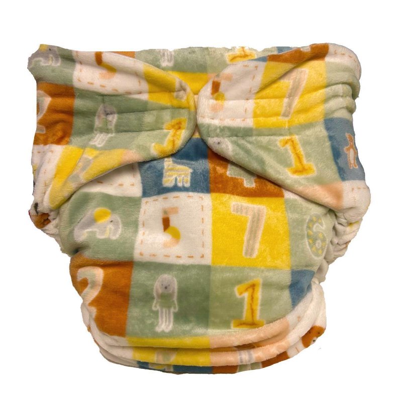 Omutsu fluffy pad diaper Colorful with numbers and animals