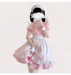 French maid dress with collar and garters