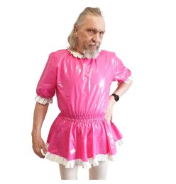 PVC Kleidchen Zora mit R&uuml;schen und passender dicker...