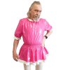 PVC Kleidchen Zora mit R&uuml;schen und passender dicker Polster R&uuml;schenhose von Big Kiddyfee  M--20 inch