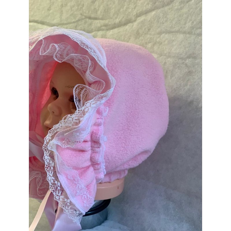 Nicoletta Sissy Mütze mit Rüschen Spietzte. Aus Fleece in Grundfarbe --