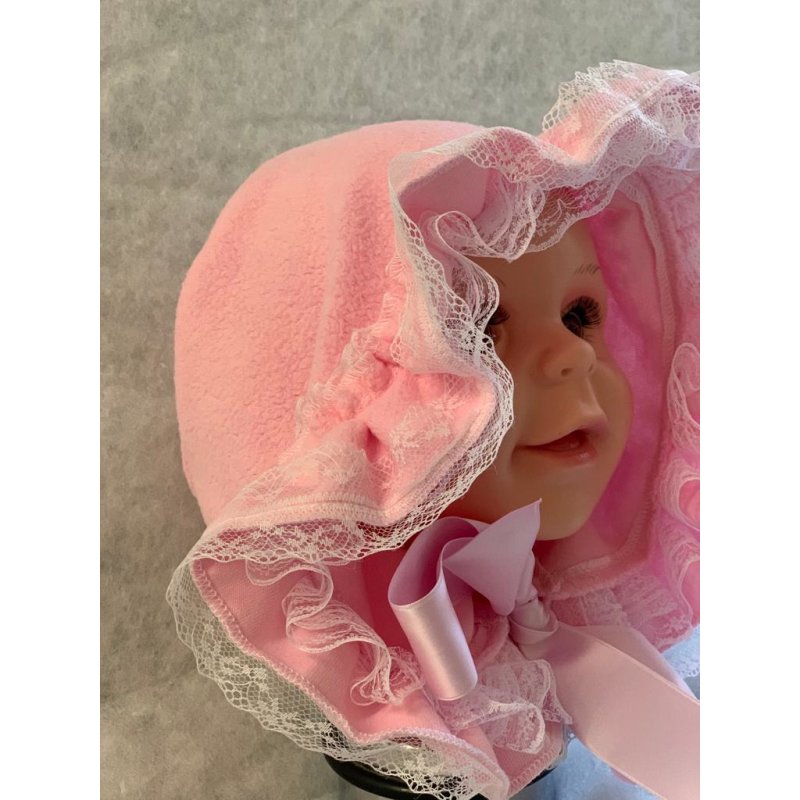 Nicoletta Sissy Mütze mit Rüschen Spietzte. Aus Fleece in Grundfarbe --