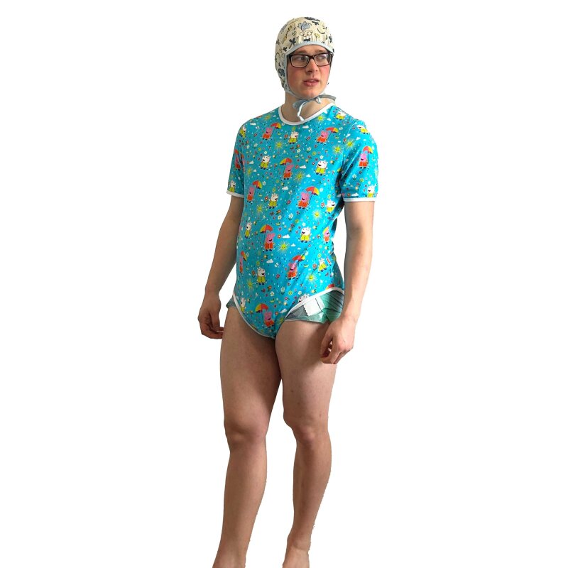 Wrap Bodysuit short sleevers “Happy Rainy Day” – Colorful, Playful & Secure Fit