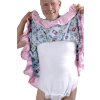 Adult Baby Bodykleidchen. white pink mouse M