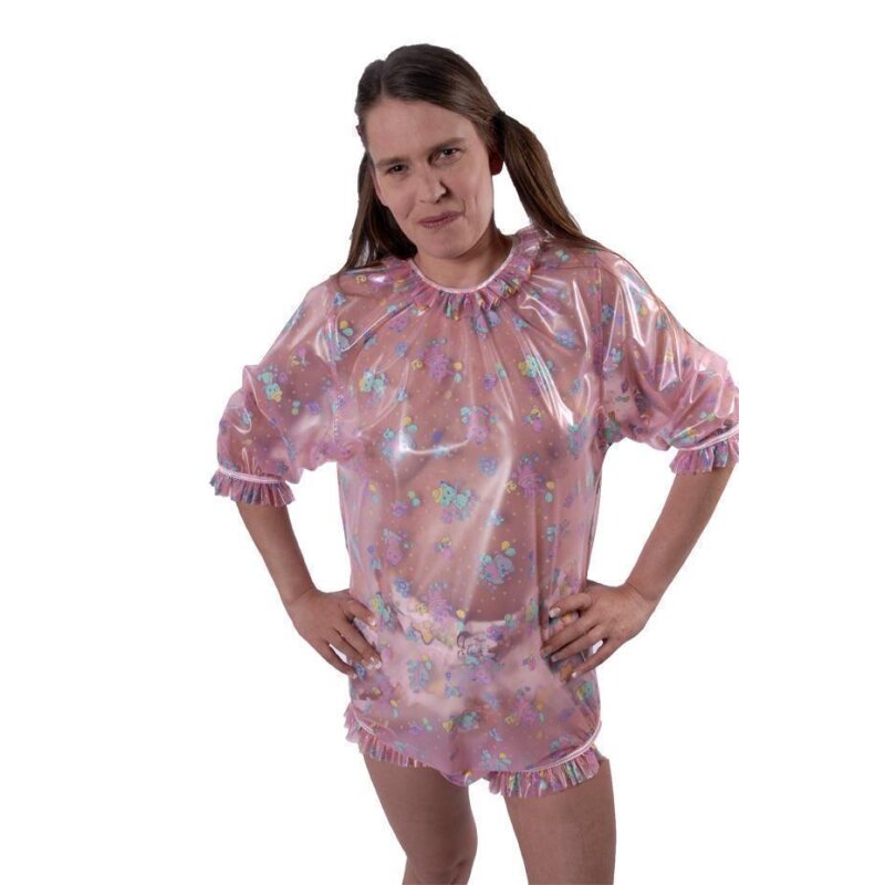 Ruched bodysuit buttoned at the crotch