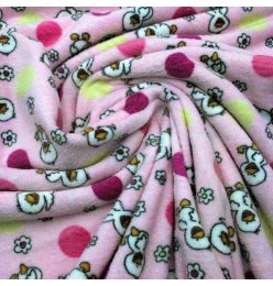 Fleece Doubleface Sterne und Enten rosa