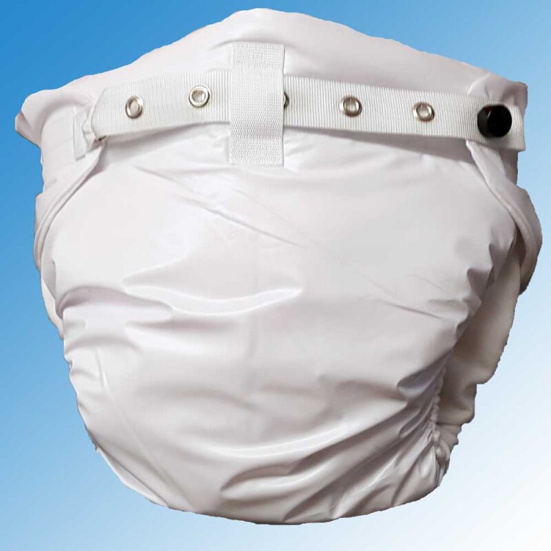 Straf-Omutsu „Rubber Control“ – PVC-Windel mit Schlossoption & Spreizkern