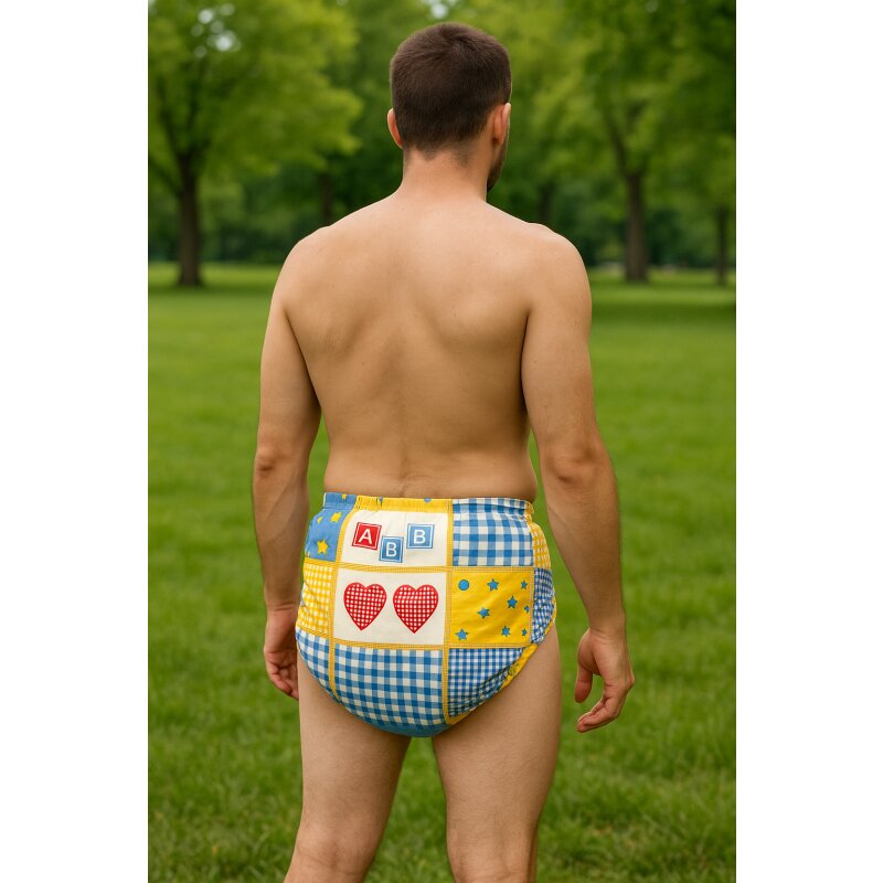 Omutsu “Blocks & Hearts” – Cloth Diaper Cover with Spreader Core