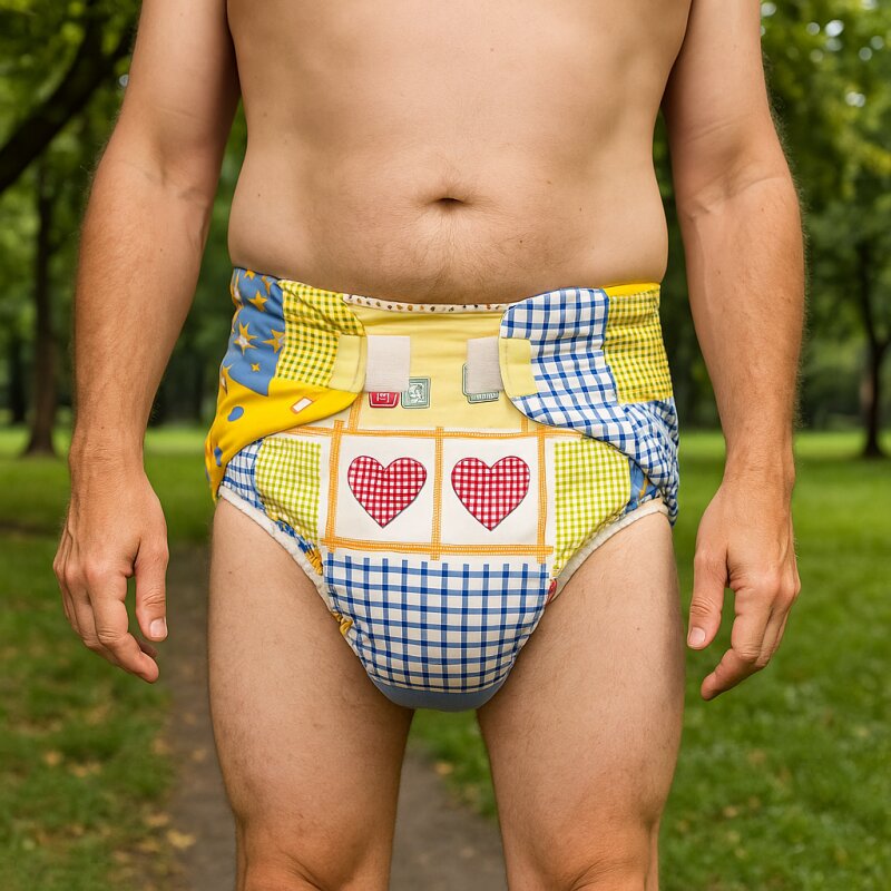 Omutsu “Blocks & Hearts” – Cloth Diaper Cover with Spreader Core