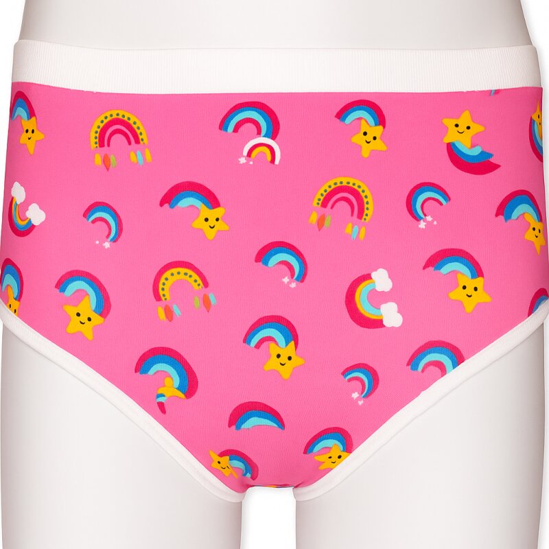 „Regenbogensternchen“ – Fröhliche Mädchen-Unterhose mit Einlegefach