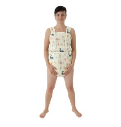 P-Lucky Small – Softly Padded PU Bib Romper with...