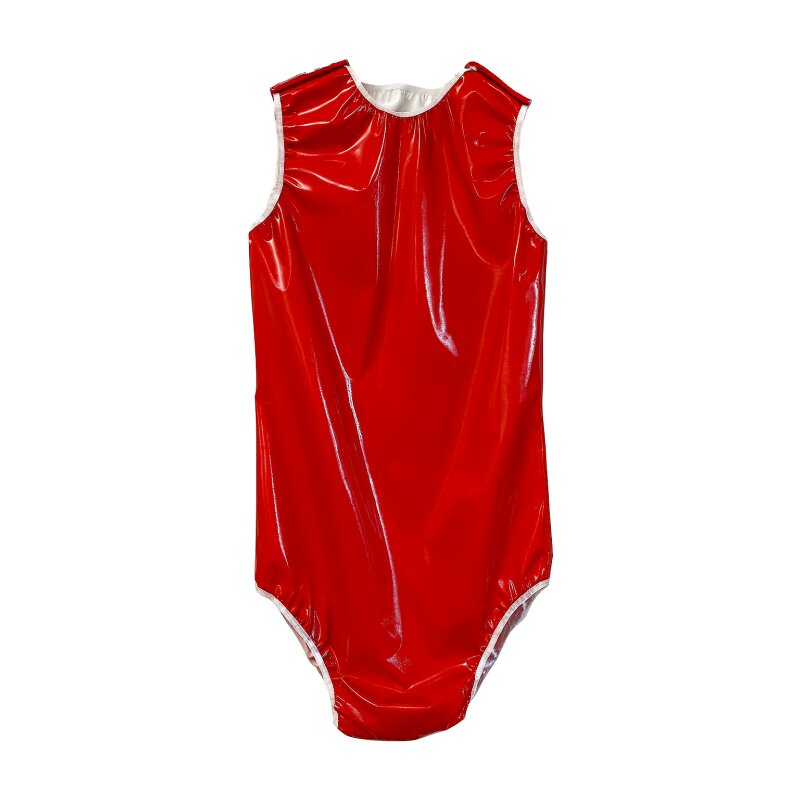 Wrap Bodysuit “Gerlinde” – Shiny Vinyl Magic with Shoulder Snaps