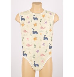 PU Snap Crotch Onesie Gesiene &ndash; Unicorns or Whales...