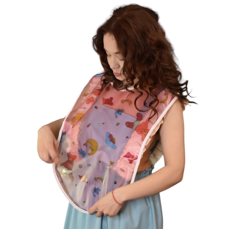 PVC Bib “Loki” – with or without back strap fixation PVC rubberized-Light blue rubberized-No