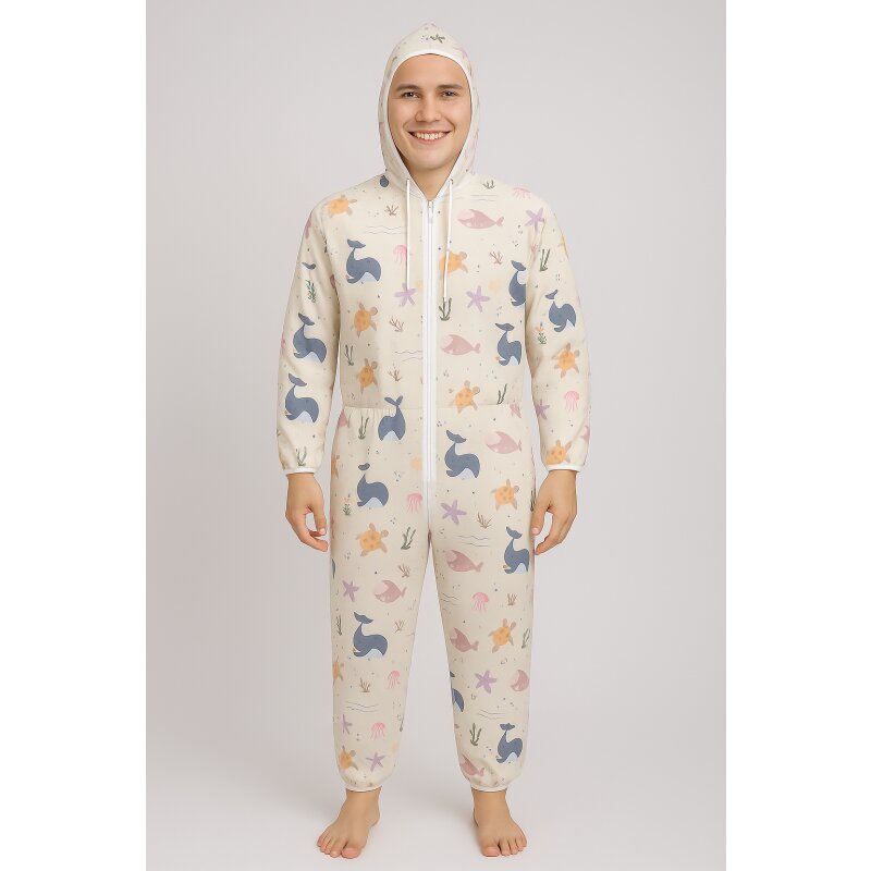 Jonas Funny Strampler – PU-Stoff Overall mit Kapuze