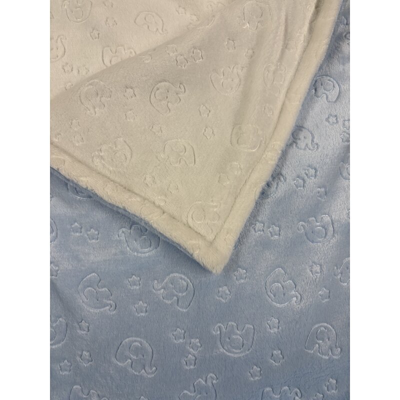 Premium Kuscheldecke „Babyträume“ – Rosa/Weiß oder Blau/Weiß