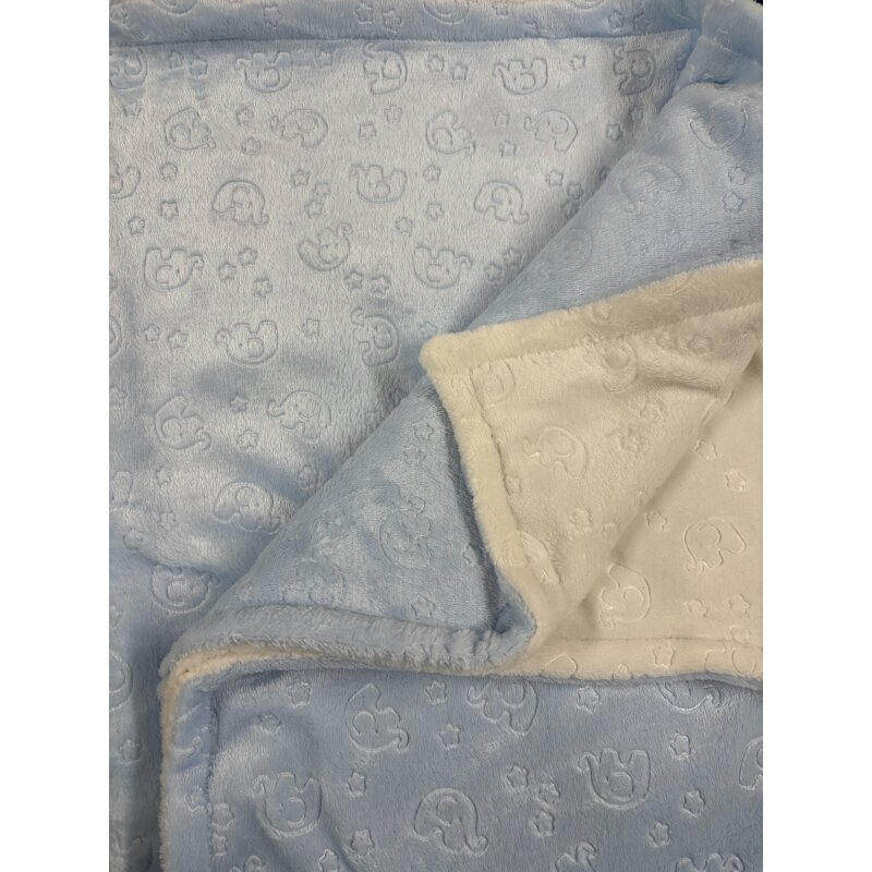 Premium Kuscheldecke „Babyträume“ – Rosa/Weiß oder Blau/Weiß