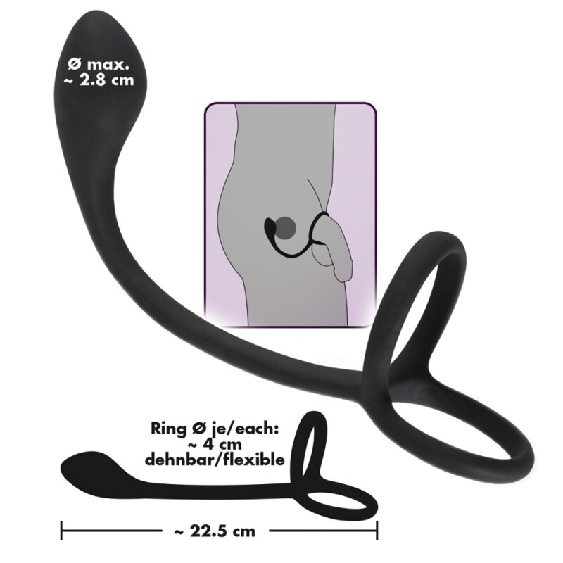 Cock & ball ring with butt plug