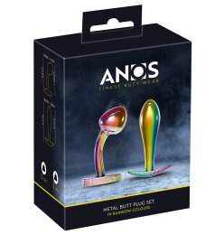 Metal Butt Plug Set in Rainbow Colours