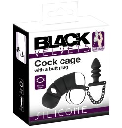 Black Velvets Cock cage with a