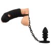 Cock cage with butt plug