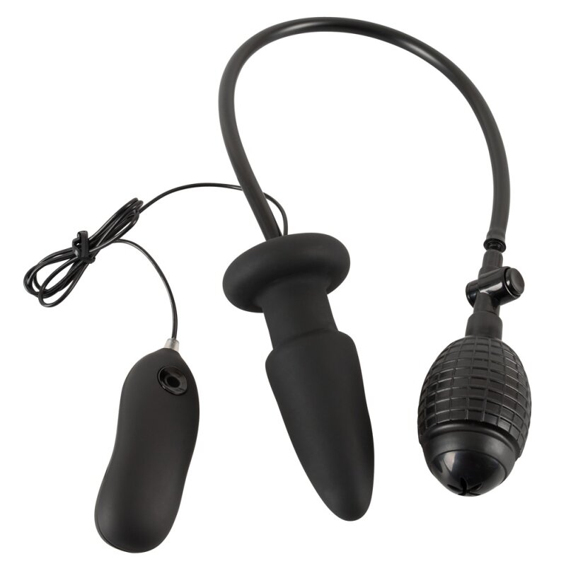 Inflatable vibrating butt plug