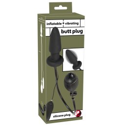 Inflatable vibrating butt plug
