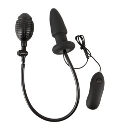 Inflatable vibrating butt plug