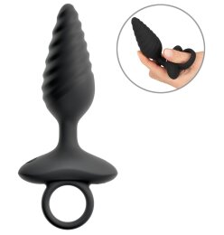Flexible Butt Plug Twisted Design with Vibrations