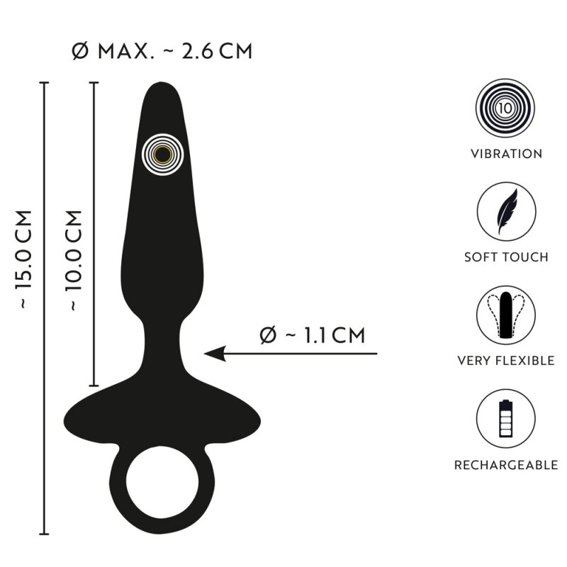 Flexible Butt Plug with Vibrations