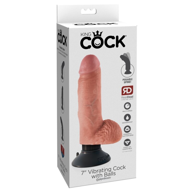 7" Vibrating Cock with Balls