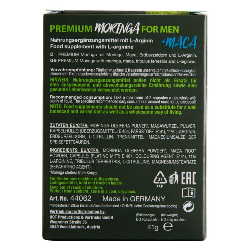 HOT BIO Moringa Man Caps 60er