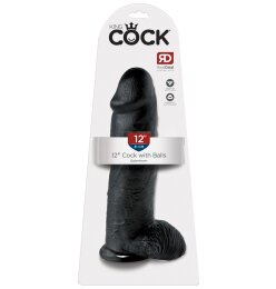 King Cock 12 inch Balls Black