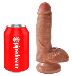 King Cock 7 Cock w Balls Tan