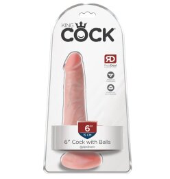 King Cock 6 Cock w Balls Light